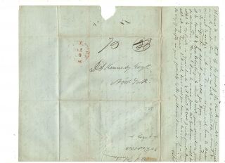 1843 Florida Territorial Stampless Folded Ltr,  Tallahassee,  From Bank Of Florida