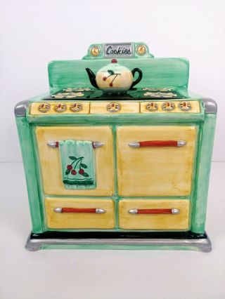 1995 Vandor Pelzman Design Retro Antique Stove/oven Ceramic Cookie Jar
