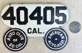 California Automotive License Plate 1910 Porcelain With Seal