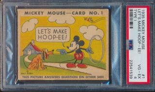 1935 Mickey Mouse R89 Lets Make Hoop - Ee Card 1 Psa 4 Vg - Ex 1539