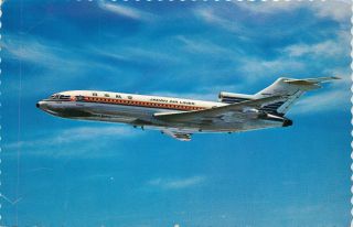 B - 727 Jet Courier In Flight Japan Airlines Great Old Postcard,  1971