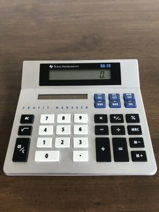 Texas Instrument Ba - 20 Financial Profit Manager Calculator Solar Powered