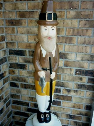 Vtg Thanksgiving Pilgrim Man Blow Mold 1996 Union Products Don Featherstone