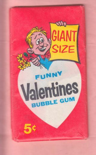 1961 Topps Giant Size Funny Valentines Wax Pack Ex