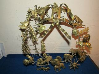 Vint Victorian Style French Dresden Petite Chose Repouse Brass Holiday Wreath