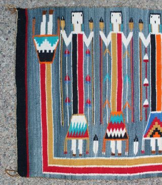 Authentic Western Navajo Indian Hand Woven Wool,  Healing Spirits Yei Rug,  NR 2