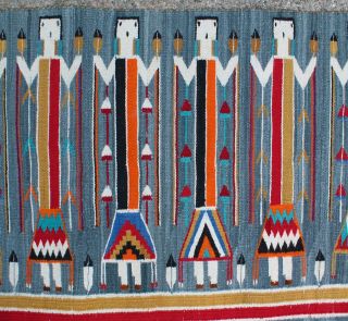 Authentic Western Navajo Indian Hand Woven Wool,  Healing Spirits Yei Rug,  NR 3