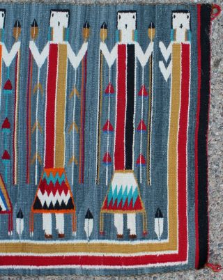 Authentic Western Navajo Indian Hand Woven Wool,  Healing Spirits Yei Rug,  NR 4