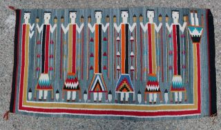 Authentic Western Navajo Indian Hand Woven Wool,  Healing Spirits Yei Rug,  NR 6