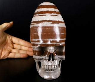Huge 5.  4 " Sacred Shiva Lingam Carved Crystal Incan Skull,  Realistic