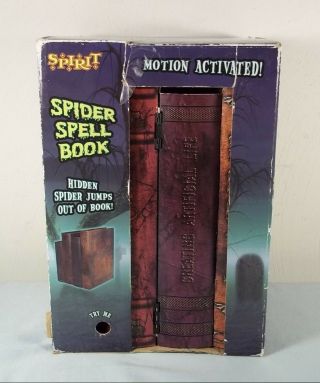 Spirit Jumping Spider Witch/vampire/spell Book - Motion Activated Halloween Prop