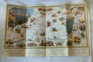 Rare 1920 ' s Map Across America by Central Route US 40 US 50 US 30 Brochure 2