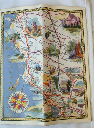 Rare 1920 ' s Map Across America by Central Route US 40 US 50 US 30 Brochure 5