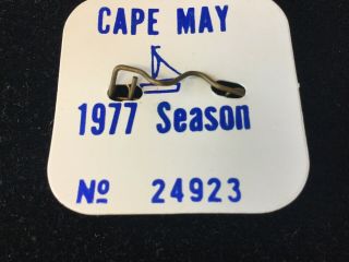 1977 Cape May Beach Tag Badge Jersey Shore Memorabilia