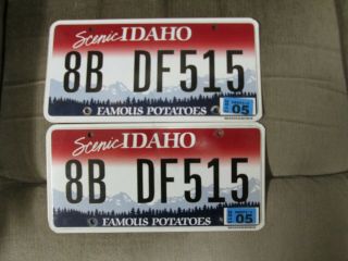 A 2013 Idaho License Plates.  Scenic Idaho.  Famous Potatoes.  8b Df515.