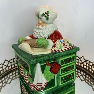 Fitz And Floyd Cookie Jar Santa S Kitchen Holiday Christmas E1081