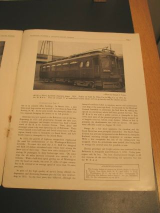 PICTORIAL HISTORY OF THE WASHINGTON BALTIMORE & ANNAPOLIS ELECTRIC RAILROAD 1951 7