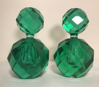 Emerald Green Crystal Perfume Bottles