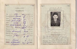 Persia Passport 1933 With Revenue Stamps Sb51