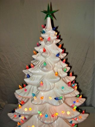 Vintage Atlantic Mold White Ceramic Christmas Tree 24 