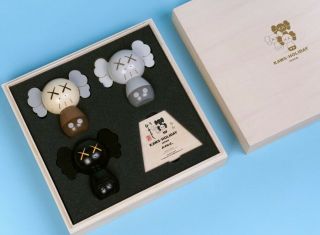 KAWS: HOLIDAY JAPAN Limited Wood Kokeshi Doll Set (set Of 3) CONFIRMED ORDER 2