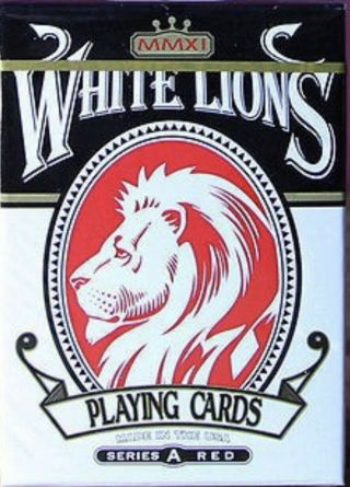 White Lions Series A Red/rainbow Playing Cards.  Deck