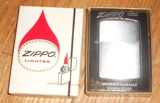 1962 Vintage Zippo Lighter No.  200 Brush Finish With Directions Pamphlet