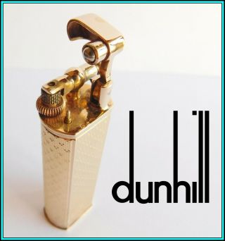 DUNHILL Sylphide STERLING SILVER & Vermeill Gas Lighter / Briquet, 12