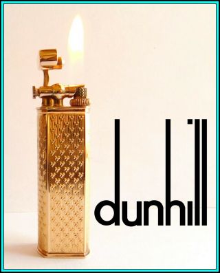 Dunhill Sylphide Sterling Silver & Vermeill Gas Lighter / Briquet,