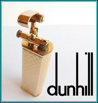 DUNHILL Sylphide STERLING SILVER & Vermeill Gas Lighter / Briquet, 2