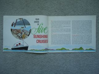 Cunard Line - rms Mauretania - Sunshine Cruises - Brochure - 1960 2