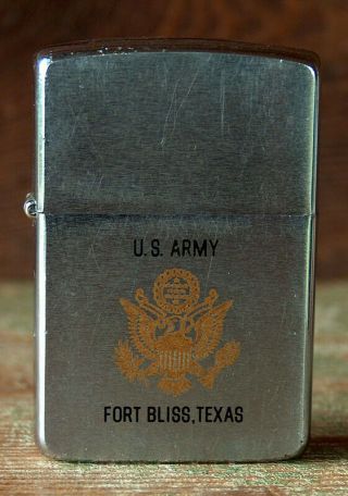 Estate Find Vintage 1986 Military Zippo Lighter Us Army Fort Bliss Tx Texas