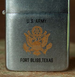 ESTATE FIND Vintage 1986 MILITARY ZIPPO LIGHTER US ARMY FORT BLISS TX TEXAS 2