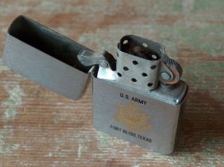 ESTATE FIND Vintage 1986 MILITARY ZIPPO LIGHTER US ARMY FORT BLISS TX TEXAS 3