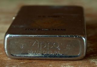 ESTATE FIND Vintage 1986 MILITARY ZIPPO LIGHTER US ARMY FORT BLISS TX TEXAS 4