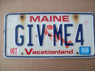 Vanity Auto License Plate Maine - Giv - Me4 - Lobster