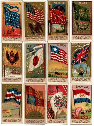 Allen & Ginter ' s Cigarettes Flags Of All Nations cards N9,  1887 set of 48 3