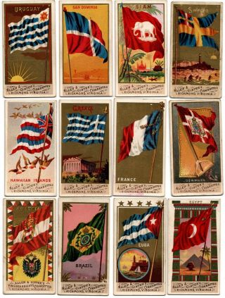 Allen & Ginter ' s Cigarettes Flags Of All Nations cards N9,  1887 set of 48 4