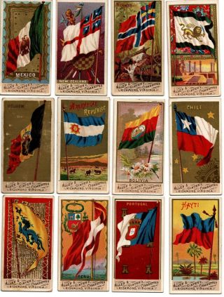 Allen & Ginter ' s Cigarettes Flags Of All Nations cards N9,  1887 set of 48 5