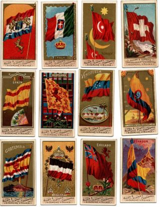Allen & Ginter ' s Cigarettes Flags Of All Nations cards N9,  1887 set of 48 6