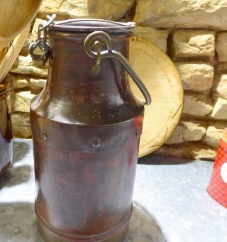 Antique Copper Milk Churn Jug Measure Full Size 10 " Tall 1800s