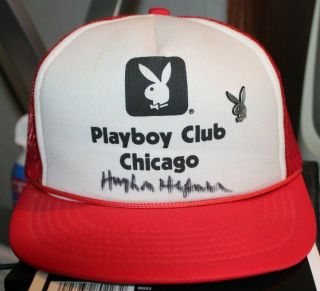 Playboy Club Chicago Hat Auto.  By Hugh M Hefner Vintage Rare W/letter From Hef