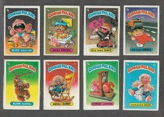 Garbage Pail Kids Series 1 (1985) - 8 Cards W/ Matte Backs -