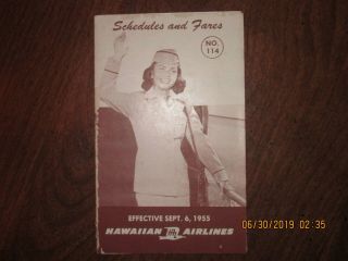 Airline System Timetables:: Hawaiian Airlines September 6,  1955