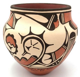 Native American Santa Ana Pueblo Pottery Vase By Rachel Medina - Raton