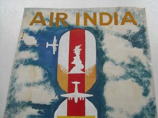 AIR INDIA Artwork for 1940s Painting Advertising Poster INDIAN AIRLINES 2