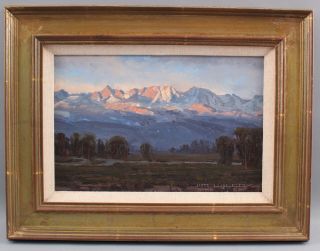 Authentic 1988 Jim Wilcox American Western Rocky Mountain Landscape Oil Painting