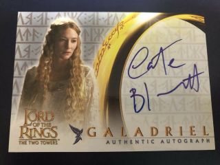 Lotr Two Towers Galadriel Cate Blanchett Topps Autograph Card