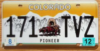 2012 Colorado Specialty License Plate Number Tag Pioneer - $2.  99 Start