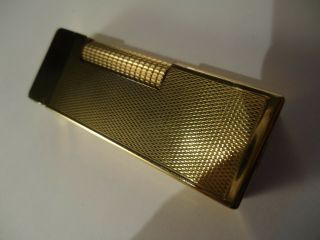 Dunhill Rollagas Lighter - Gold Plated - Barley Pattern - Serviced - Cased 10